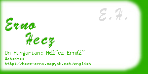 erno hecz business card